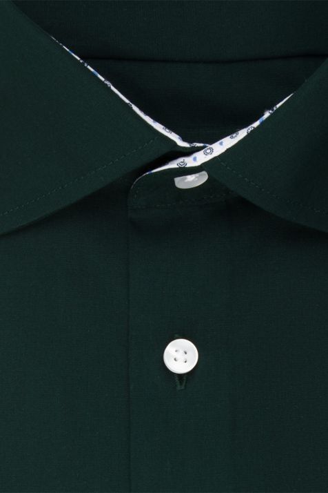 Men's Shirt Seidensticker Slim Not Iron Plain collar Italian Long sleeve