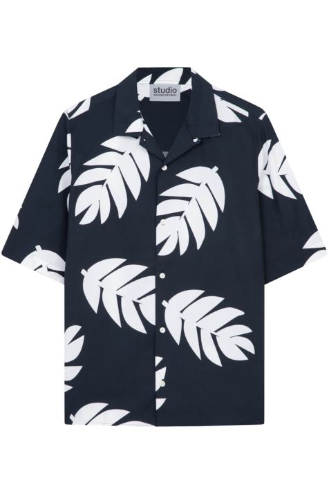 Camisa Hombre Seidensticker Regular No Plancha Estampada cuello Mao Manga corta