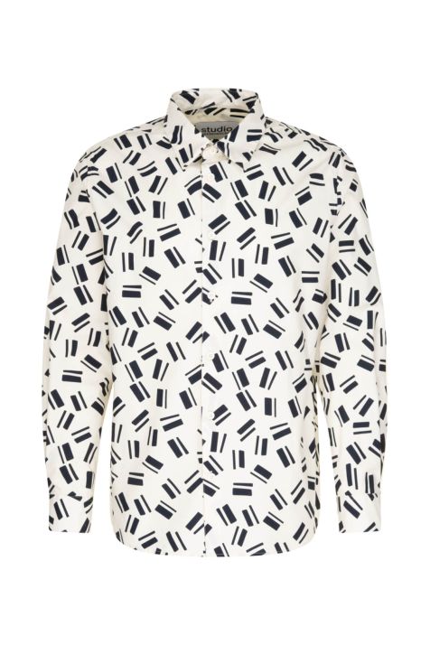 Men's Shirt Seidensticker Regular Not Iron Patterned collar Italian Long sleeve