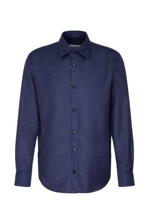 Men's Shirt Seidensticker Regular Not Iron Plain collar Italian Long sleeve