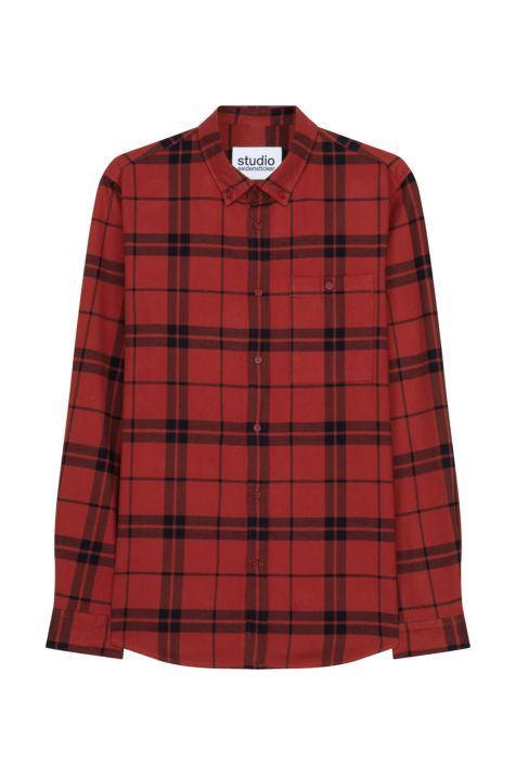 Men's Shirt Seidensticker Regular Not Iron Check collar Button down Long sleeve