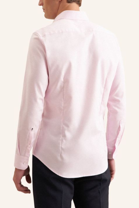 Camisa Hombre Seidensticker Slim No Plancha Lisa cuello Italiano Manga larga