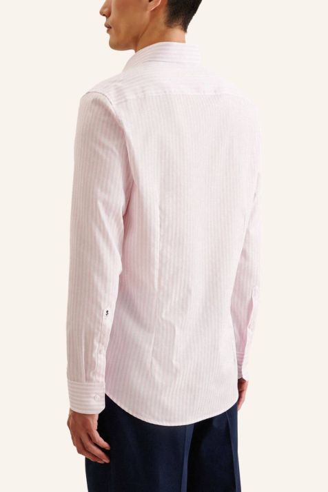 Camisa Hombre Seidensticker Slim No Plancha Rayas cuello Italiano Manga larga