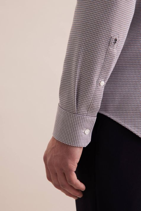 Men's Shirt Seidensticker Slim Not Iron collar Italian Long sleeve