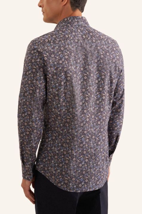 Men's Shirt Seidensticker Slim Patterned collar Italian Long sleeve
