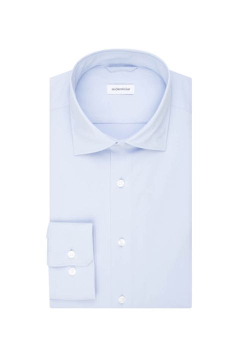 Camisa Hombre Seidensticker Slim Lisa cuello Italiano Manga larga