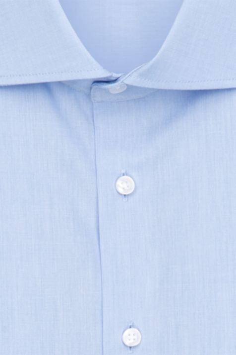 Camisa Hombre Seidensticker Slim No Plancha Lisa cuello Italiano Manga larga