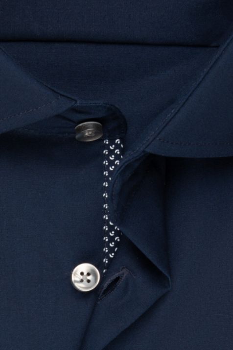Men's Shirt Seidensticker Slim Not Iron Plain collar Italian Long sleeve