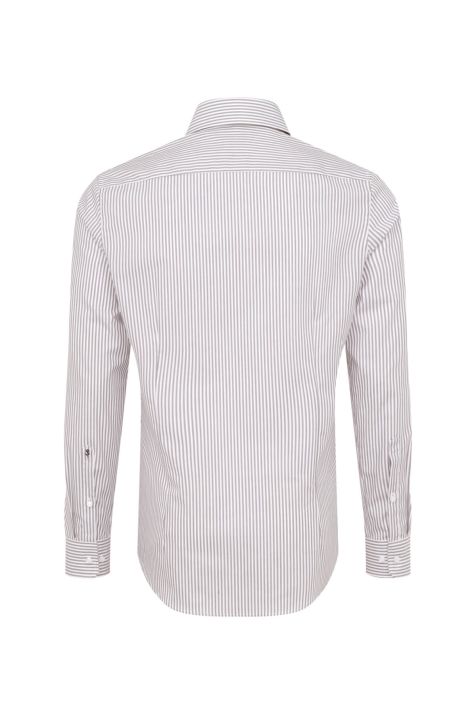 Camisa Hombre Seidensticker Slim No Plancha Rayas cuello Italiano Manga larga