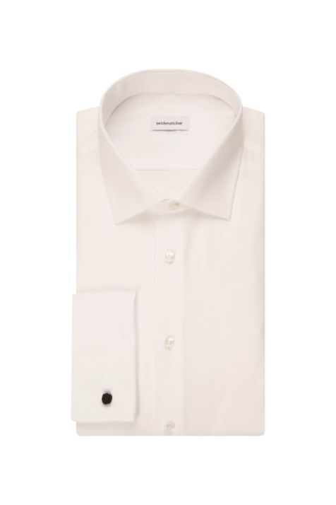 Men's Shirt Seidensticker Slim Not Iron Plain collar Italian Long sleeve