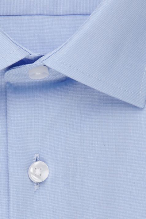 Men's Shirt Seidensticker Slim Not Iron Plain collar Italian Long sleeve