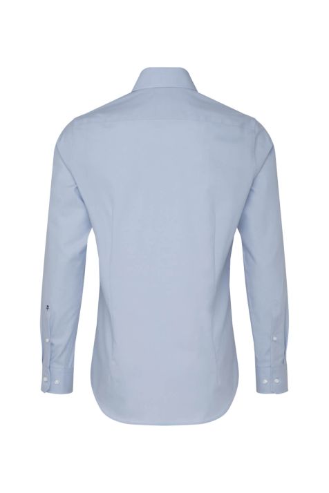 Men's Shirt Seidensticker Slim Not Iron Plain collar Italian Long sleeve