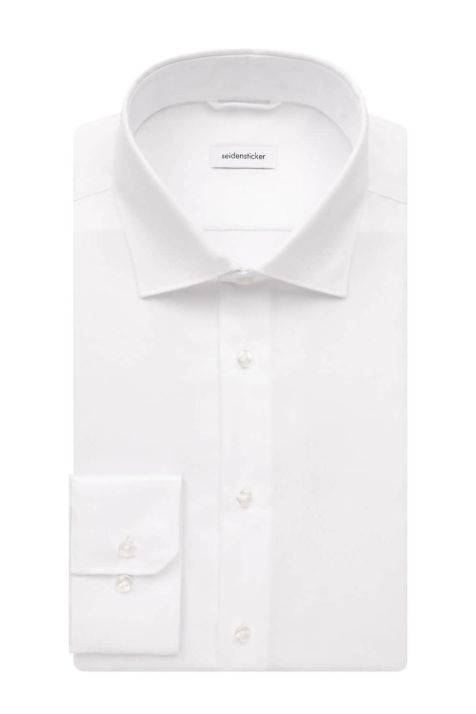 Men's Shirt Seidensticker Regular Not Iron Plain collar Italian Long sleeve