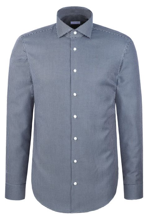 Camisa Hombre Seidensticker Regular No Plancha Estampada cuello Italiano
