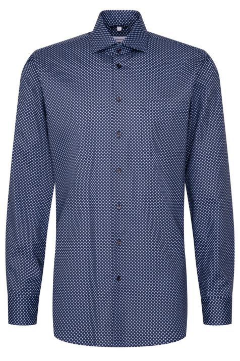 Camisa Hombre Seidensticker Regular No Plancha Estampada cuello Italiano Manga larga