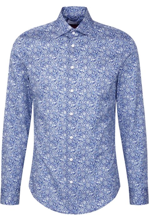 Camisa Hombre Seidensticker Regular No Plancha Estampada cuello Italiano