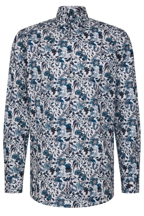 Camisa Hombre Seidensticker Regular No Plancha Estampada cuello Italiano Manga larga