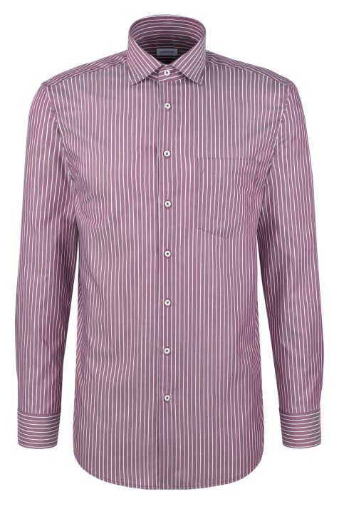 Chemise Homme Seidensticker Regular Sans Repassage Rayures col Classique Manche longue