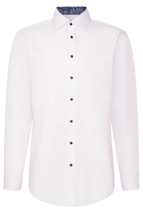 Men's Shirt Seidensticker Regular Not Iron Plain collar Italian Long sleeve
