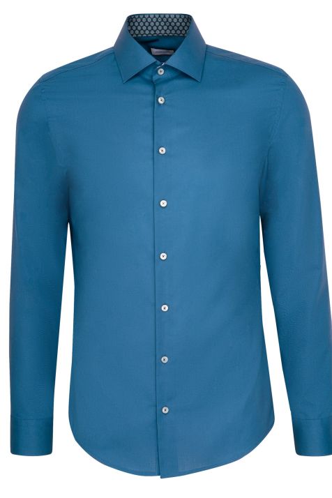Camisa Hombre Seidensticker Slim No Plancha Lisa cuello Italiano
