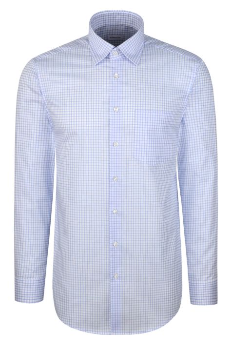 Camisa Hombre Seidensticker Regular No Plancha Cuadros cuello Italiano