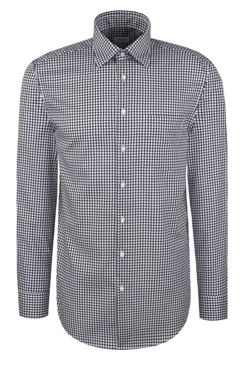 Men's Shirt Seidensticker Regular Not Iron Check collar Italian Long sleeve