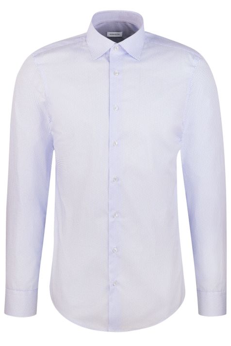 Men's Shirt Seidensticker Slim Not Iron Patterned collar Italian Long sleeve