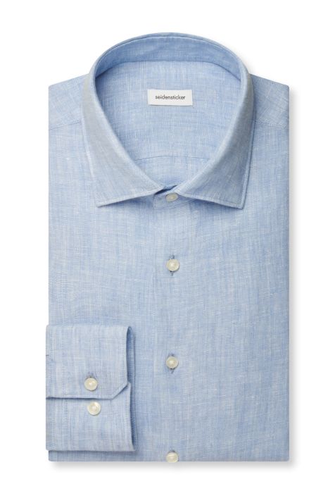 Men's Shirt Seidensticker Slim Plain collar Italian Long sleeve