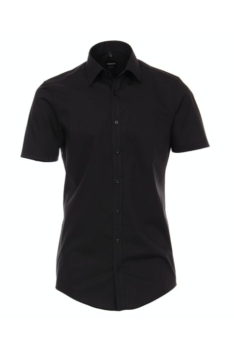 Hemd Herren Venti Slim Bügelfreie Einfarbig kragen Französisch Kurze Ärmel