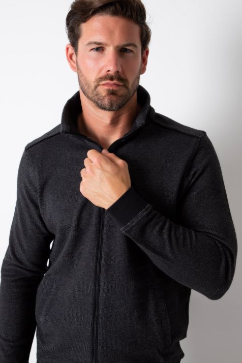Pulls Homme Ragman zip Classic Uni  100 % coton d'hiver
