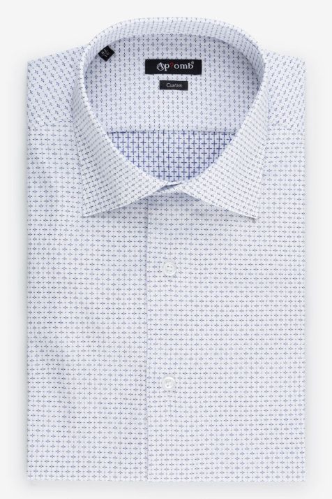 Camisa Hombre Aplomb Regular Diseño  100% algodón cuello Italiano Manga larga