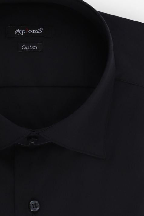 Men's Shirt Aplomb Regular Plain 97% cotton 3% elastan collar Italian Long sleeve
