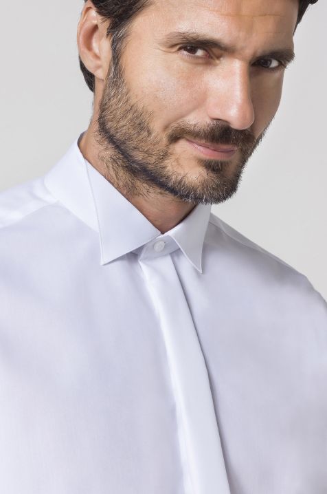 Men's Shirt Seidensticker Classic Not Iron Plain 100% cotton collar Wing Long sleeve