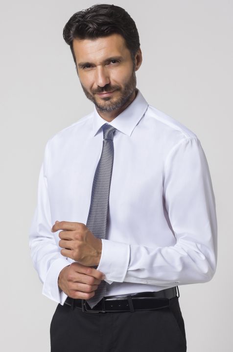 Men's Shirt Seidensticker Regular Not Iron Plain 100% cotton collar Italian Long sleeve