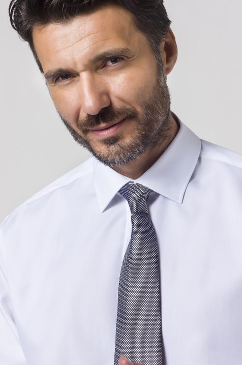 Camisa Hombre Seidensticker Regular No Plancha Lisa 100% algodón cuello Italiano Manga larga