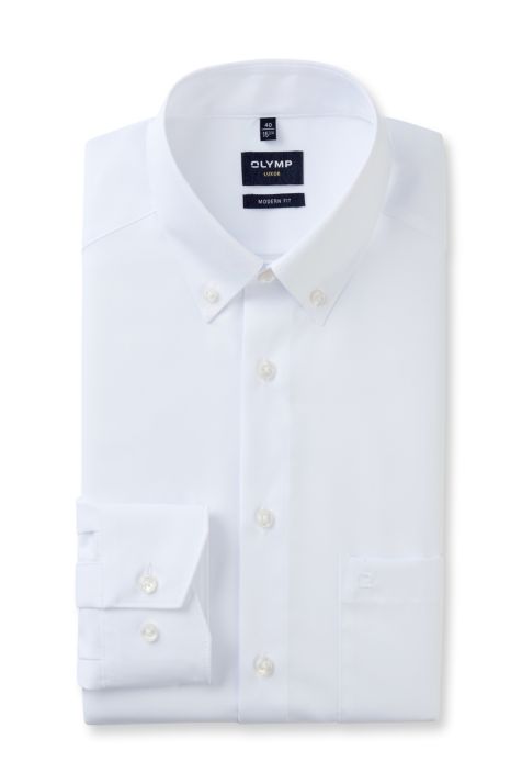 Men's Shirt Olymp Classic Not Iron Plain collar Button down Long sleeve