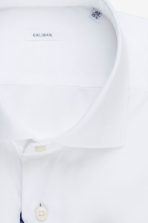 Men's Shirt Caliban Slim Plain 100% cotton collar French Long sleeve