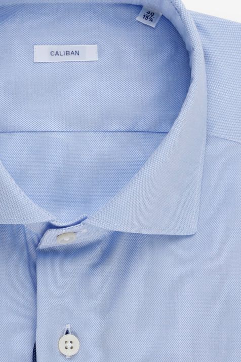 Camisa Hombre Caliban Slim Lisa 100% algodón cuello Francés Manga larga