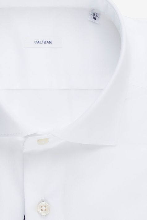 Chemise Homme Caliban Slim Uni 100% coton col Italien Manche longue