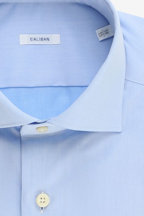 Chemise Homme Caliban Regular Uni 100% coton col Italien Manche longue