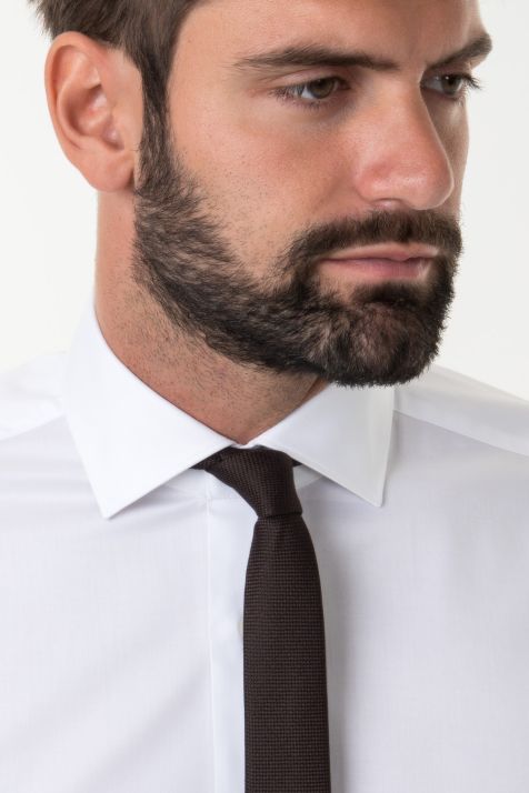 Hemd Herren Xacus Classic Einfarbig 100% Baumwolle kragen Französisch Lange Ärmel