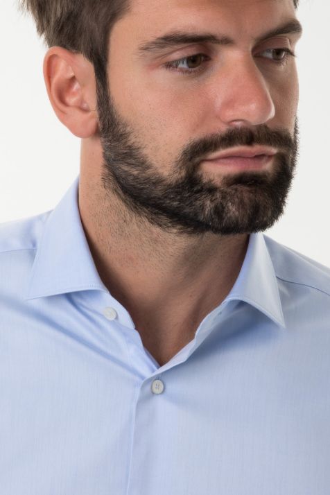 Camisa Hombre Xacus Classic Lisa 100% algodón cuello Francés Manga larga