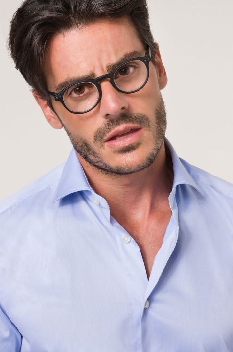 Camisa Hombre Xacus Slim Lisa 100% algodón cuello Francés Manga larga