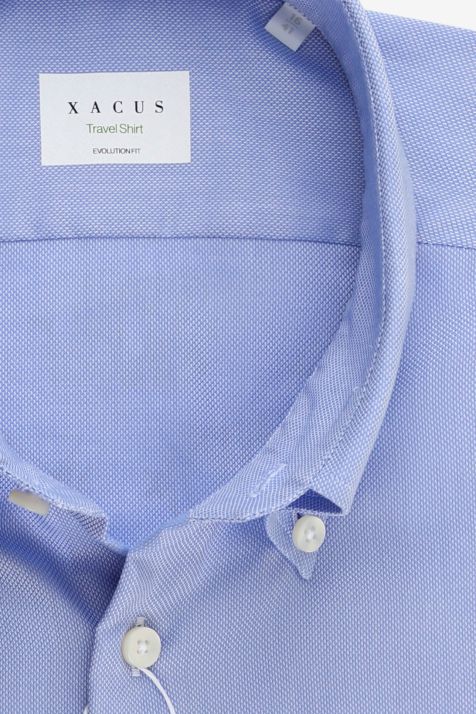 Men's Shirt Xacus Classic Not Iron Stripe 100% cotton collar Button down Long sleeve