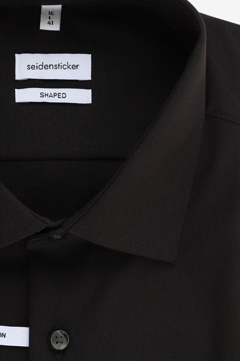 Hemd Herren Seidensticker Regular Bügelfreie Einfarbig 100% Baumwolle kragen Italienisch Kurze Ärmel