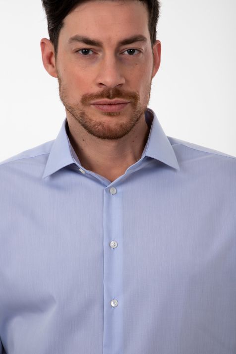 Men's Shirt Seidensticker Regular Not Iron Plain 100% cotton collar Italian Long sleeve