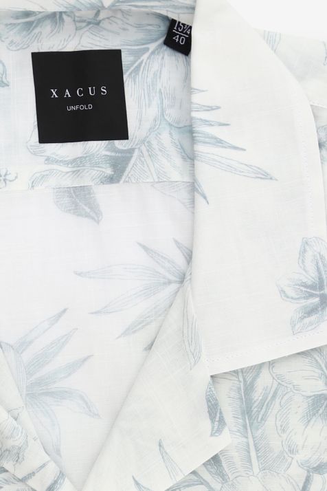 Hemd Herren Xacus Regular Muster 100% Baumwolle kragen Hawaiikragen Kurze Ärmel