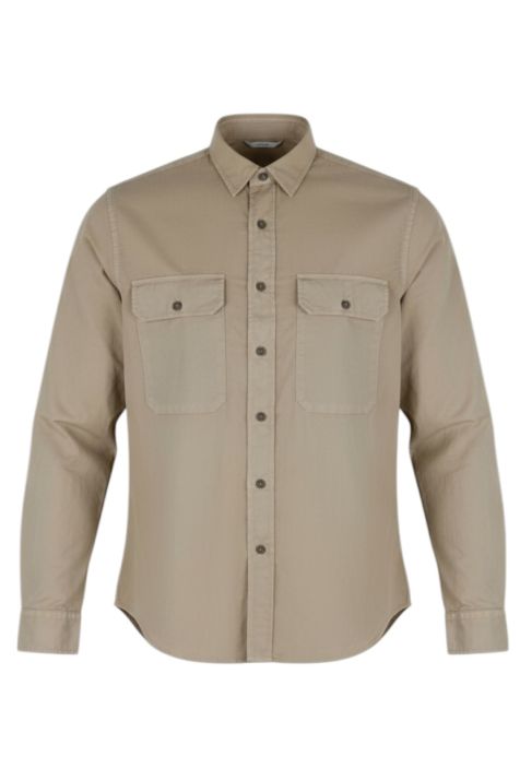 Men's Shirt Xacus Regular Plain 100% cotton collar Italian Long sleeve