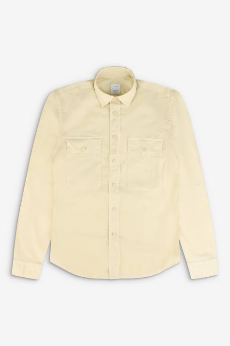 Men's Shirt Xacus Regular Plain 100% cotton collar Italian Long sleeve