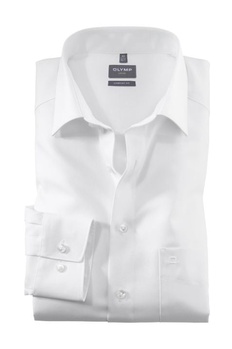 Men's Shirt Olymp Comfort Not Iron Plain 100% cotton collar Italian Long sleeve